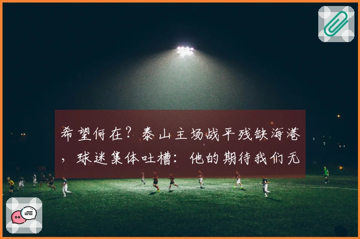希望何在？泰山主场战平残缺海港，球迷集体吐槽：他的期待我们无法理解